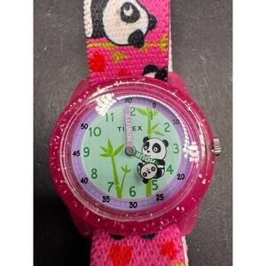 Timex Time Machines 29mm Pink Panda Bear Kids Watch TW7C77100 Fabric Band